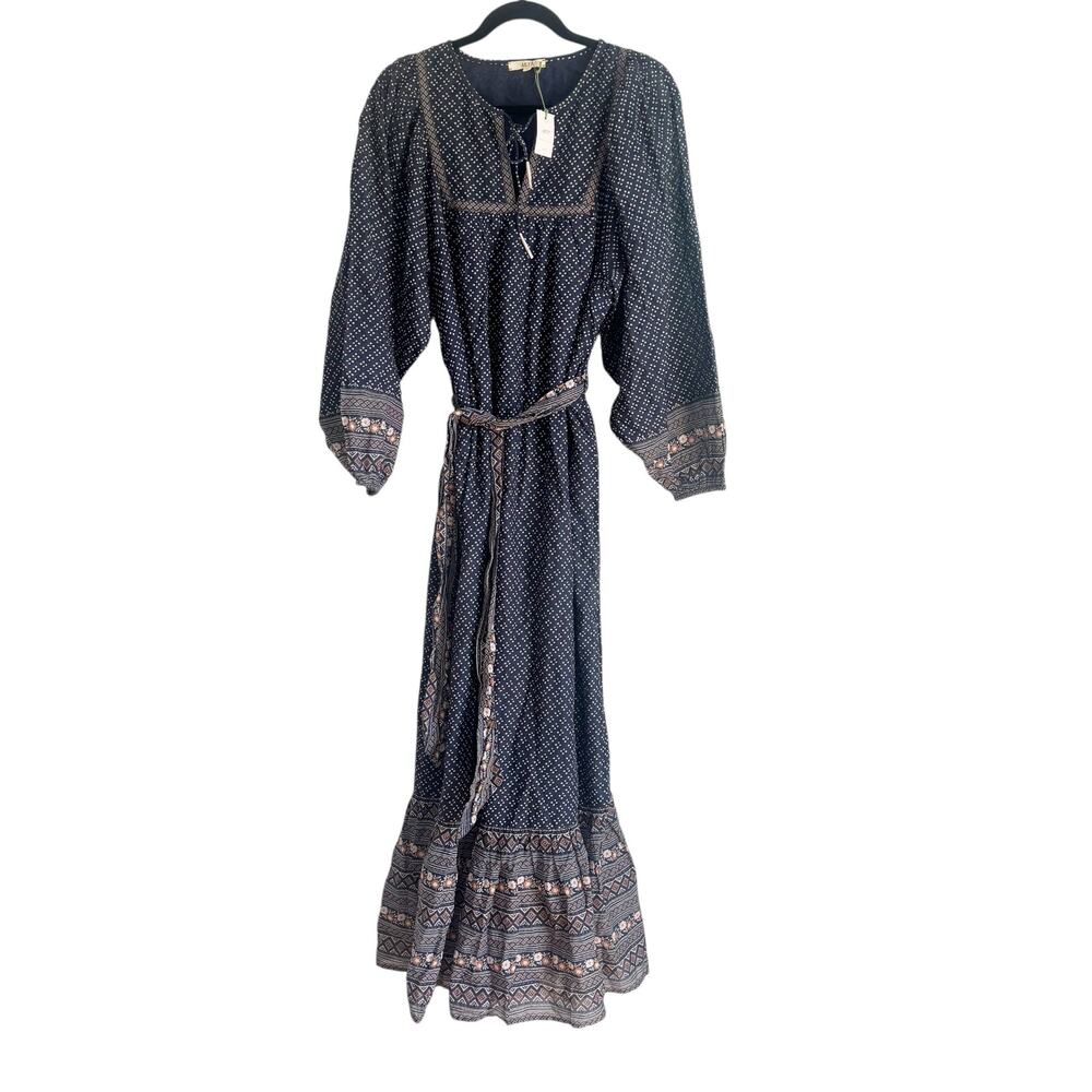 American Eagle AE77 Organic Cotton Boho Peasant Maxi Dress Tie Belt Size S NWT - Picture 5 of 12